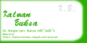 kalman buksa business card